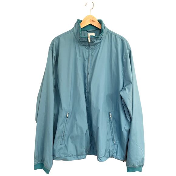 Peter Millar Full Zip Windbreaker Jacket XL Teal Blue Lightweight NEW - Picture 2 of 14